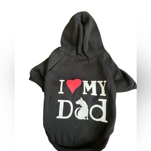 Black Dog Hoodie with Heart Design